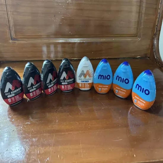 Mio Water Enhancer Lot Of 8 Energy / Vitamins Black Cherry, Orange Tangerine