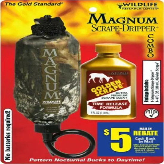 Wildlife Research Cent. Deer Lure Golden Scrape/ Scrape Dripper Combo 4fl Oz 386