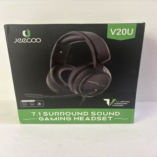 Jeecoo V20U Black 7.1 Surround Sound Gaming Headset Compatible With PC Laptop