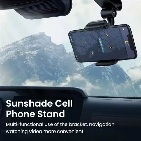 Sun Visor Phone Holder Car Mount 360 Rotating Mobile Cell GPS Navigation Stand 