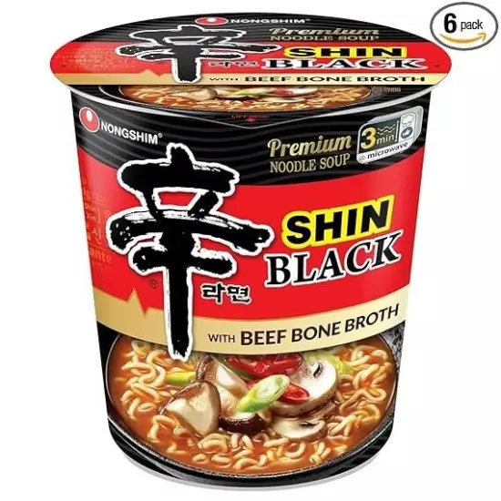 Nongshim Premium Shin Black Instant Ramen Noodle Cup,