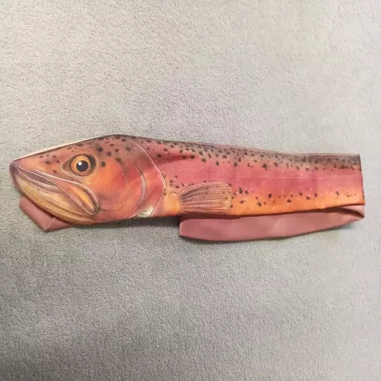 Ralph Marlin Vintage Neck Tie 1986 Rainbow Trout Fish Novelty Tie 54"