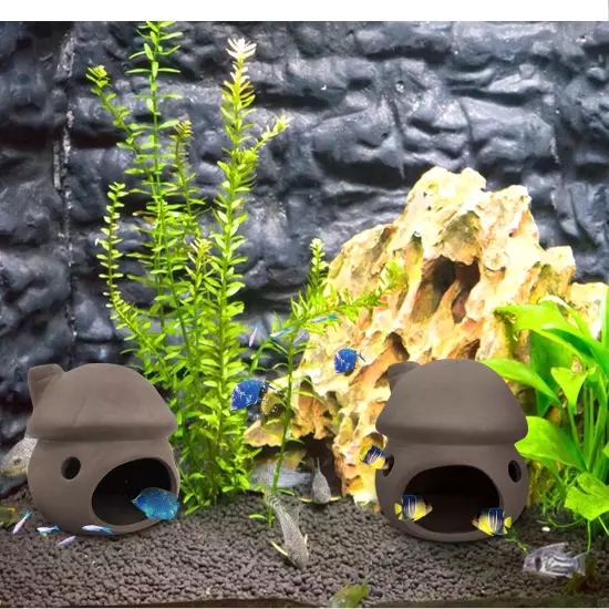 Aquarium Cave Decoration, Durable Aquarium Fish Hideout Ceramic Fish Tank Orname