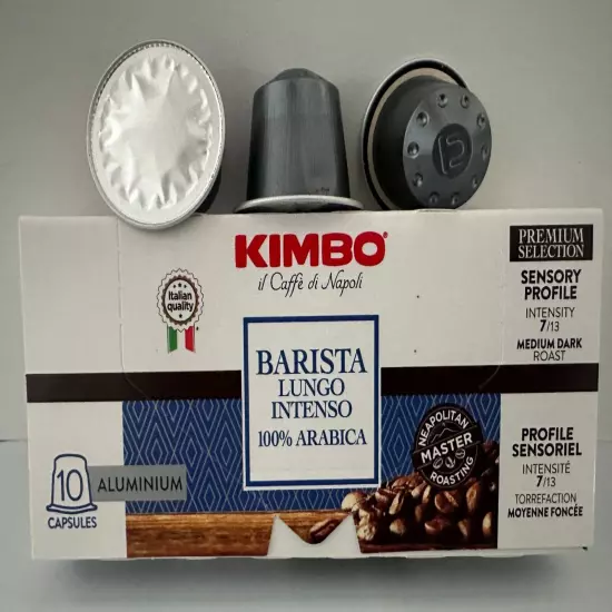 KIMBO LUNGO ALUMINUM (100 Caps) Nespresso Compatible BEST BEFORE 10/23