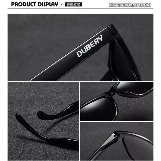 DUBERY Polarized Sunglasses For Women Men Classic Square Glasses Driving UV400