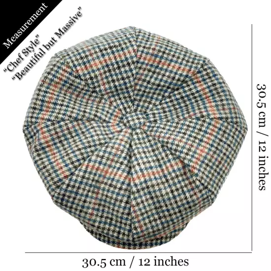 Men's Newsboy Button Top Ascot Ivy Cabbie Hat Gatsby Cap Plaid PU Leather