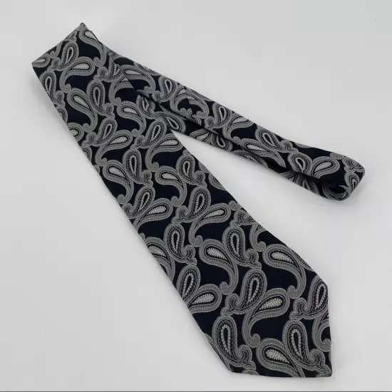 Black and silver paisley tie Michael by Michael Kors 100% silk tie