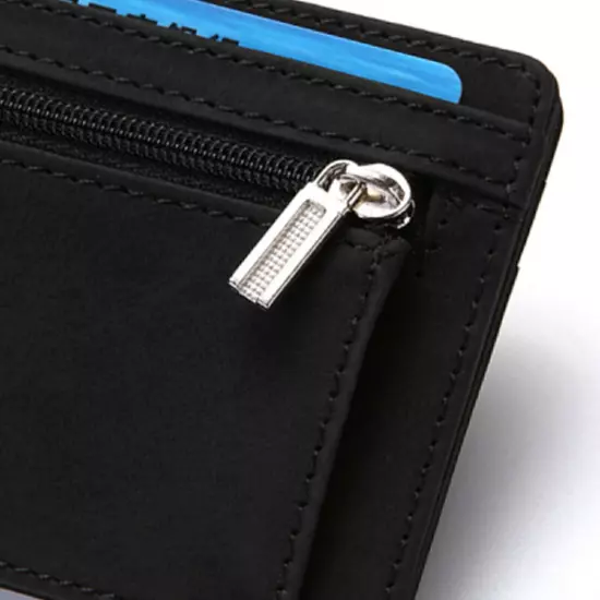 Slim Wallet Magic Credit Card Holder Coin Bag Money Clip Billfold Faux Leather H