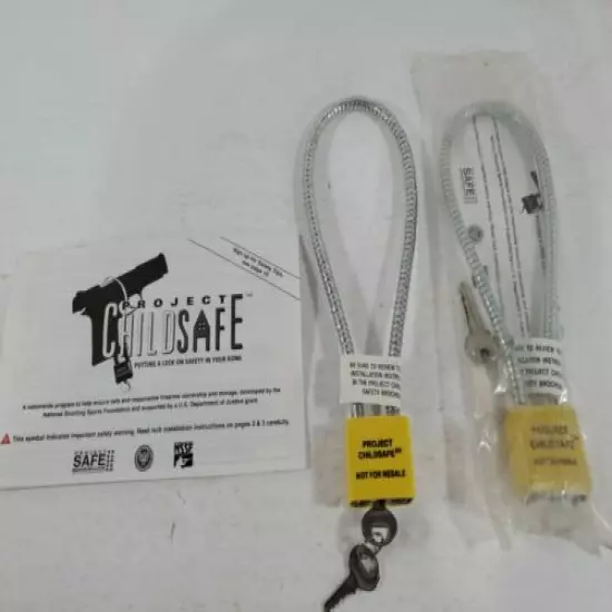 Project Childsafe 2 Key Cable Trigger Gun Locks w/ 2 Keys Each Pistol Rifle