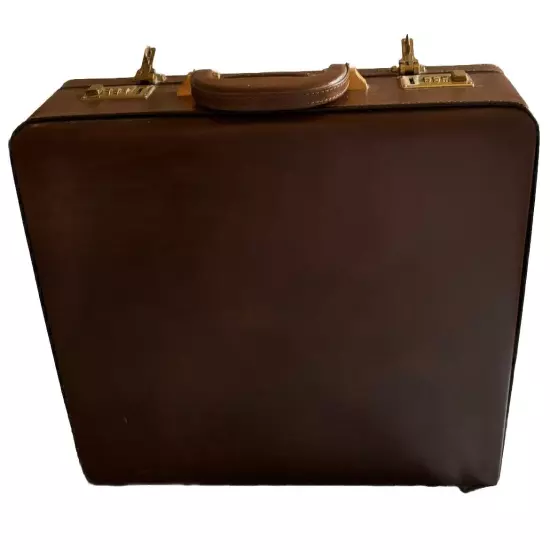 Sonalin Brown Leather Briefcase Attache with Combination Lock