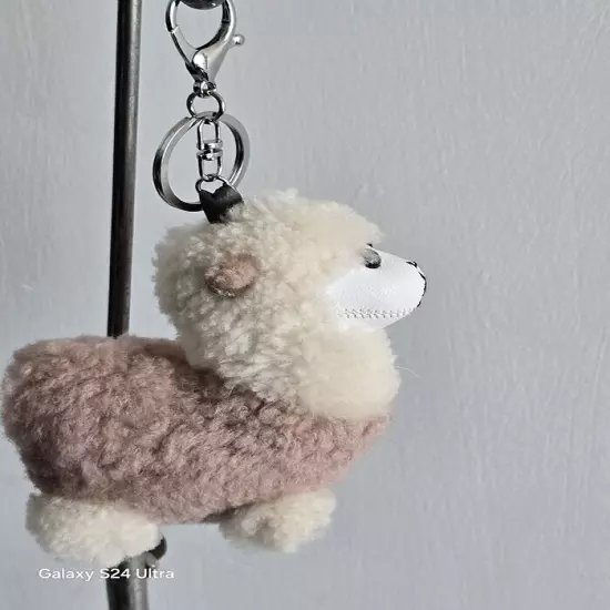 Lamb fur decoration key chain bag's pendant cell phone ornament 2pcs sheep charm