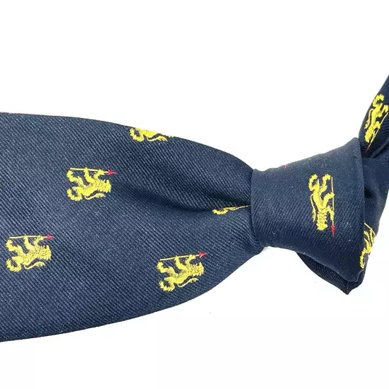 Vintage Brooks Brothers University Navy Dragon Flag Emblematic Crest Club Tie NR