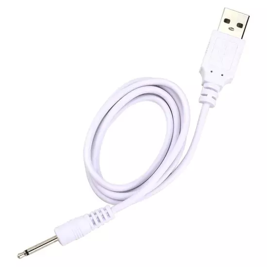 Massager Replacement Dc Charging Cable - USB Charger Cord - 2.5Mm (White) - Fas