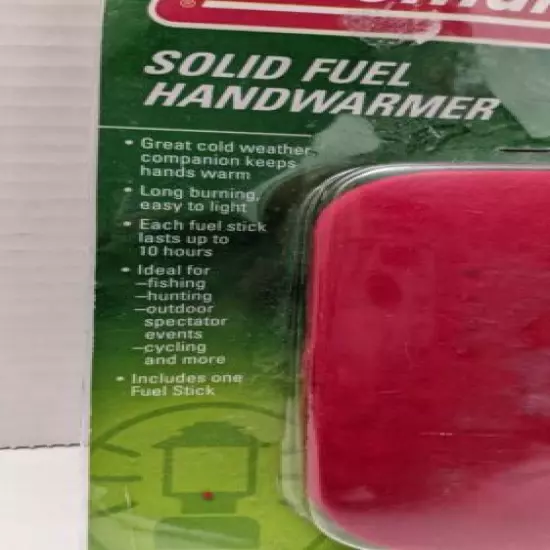 COLEMAN SOLID FUEL HANDWARMER New Red