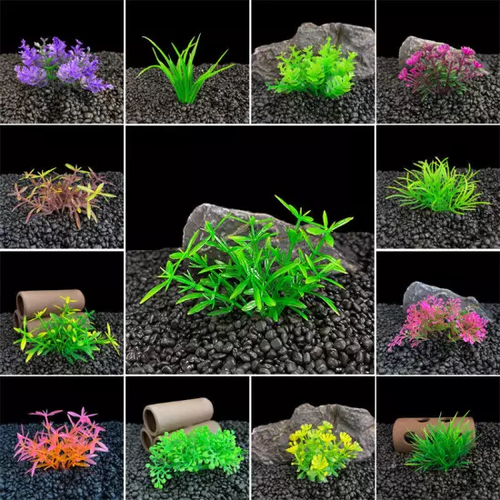 Artificial Plastic Water Grass Plants Aquarium Home Fish Tank Landscape Decor