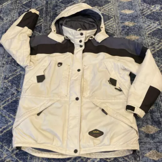 Cabela's Dry Plus Winter Parka Jacket Coat Large cream grey thick warm ski Snow