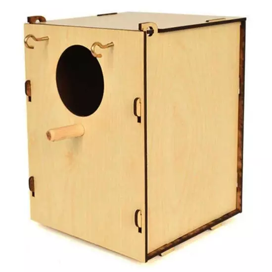 Bird Nest Box Breeding Cage Aviary Finch Canary Parakeet Wood Fiber Board