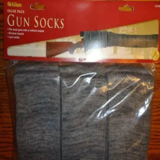 ALLEN 3 pack GUN SOCK CASE GRAY SILICONE TREATED 52" 4 RIFLE SCOPE SHOTGUN field