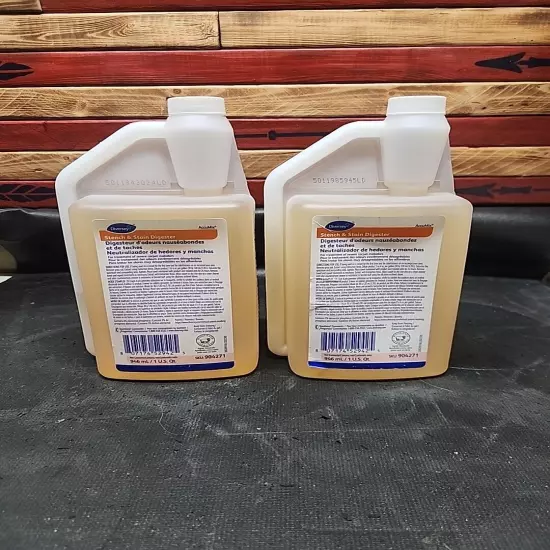 2× DIVERSEY 1qt Jugs Stench and Stain Digester, Citrus Accumix carpet Cleaner 