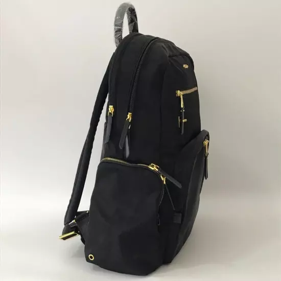 TUMI Voyageur Backpack Carson Ladies Black Nylon & Leather Bag Casual Outlet