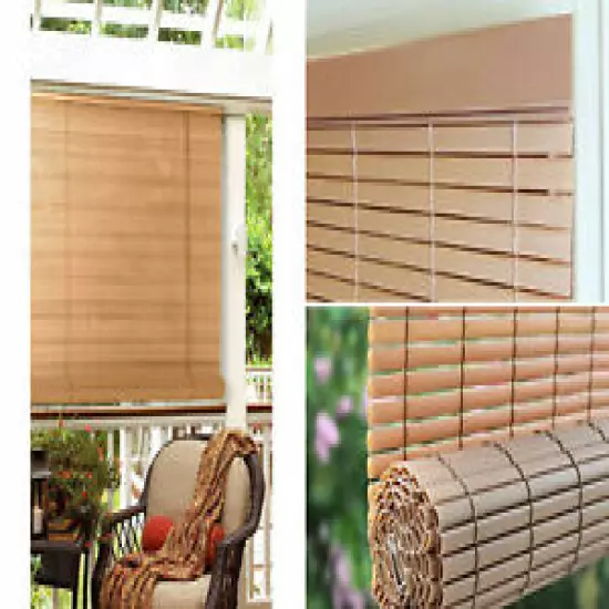 Indoor Outdoor Window Blinds Sun Shade Vertical CordFree 96'' Roll Up Patio