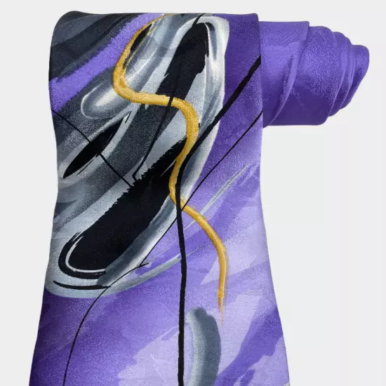 J. Garcia Collection Fifty-Eight Duckworm Alarm Purple Silk Tie Necktie 3" x 56"