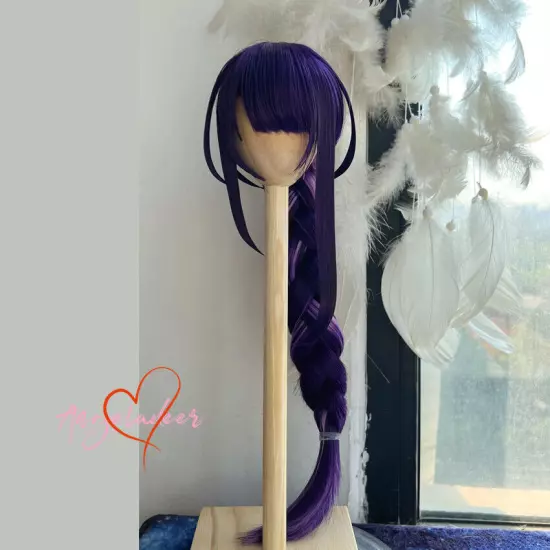 1/4 1/3 Uncle BJD Wig Doll Hair Highlight Long Braid Dark Purple Anime Cosplay