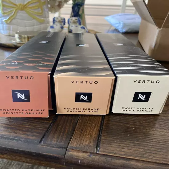 Nespresso Vertuo capsules, Hazelnut, Caramel, Vanilla, 10 Each, 30 Total