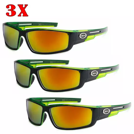 3 Pair Sport Sunglasses Mens Sport Running Fishing Golfing Driving Glasses