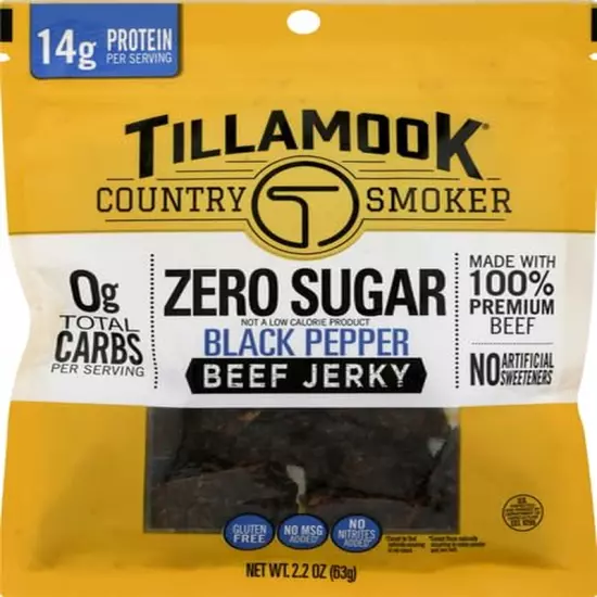 Zero Sugar Keto Friendly Beef Jerky, Black Pepper, 2.2