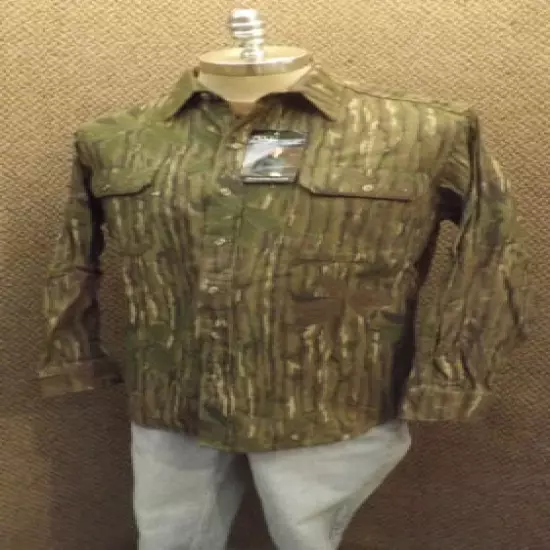 Vtg NEW Walls Realtree Camo Hunting Shirt Cotton Chamois NOS sz Med USA Made BR