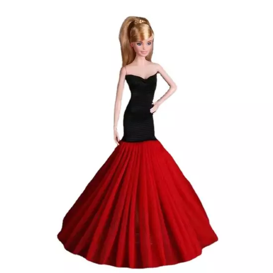 Black Style 1/6 Doll Clothes Handmade Wedding Dress 11.5" Dolls Outfits Gown Toy