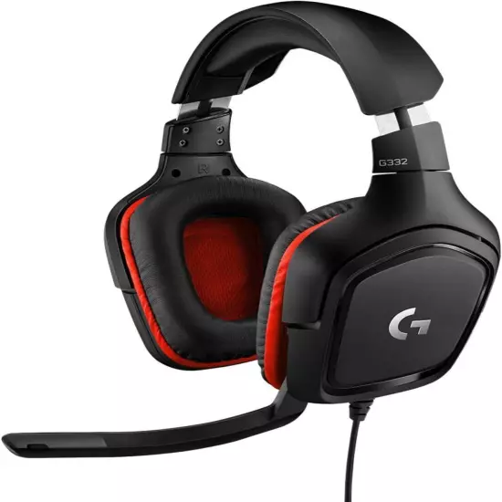 Logitech G332 3.5mm Multi Platform Stereo Gaming Headset - Black/Red (/RT6-22...