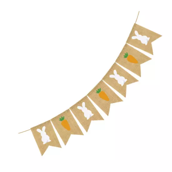 Easter Bunny Carrot Linen Swallowtail Banner for Party