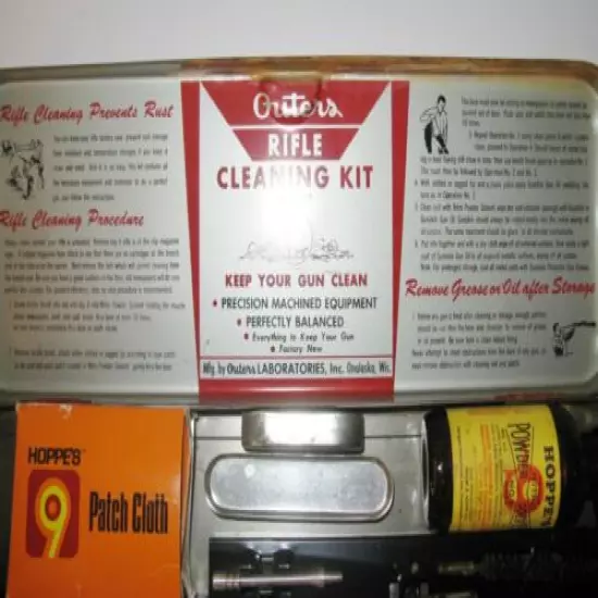 Vintage Outers Gunslick Rifle Cleaning Kit No. 477 30 Cal. In Red Metal Box