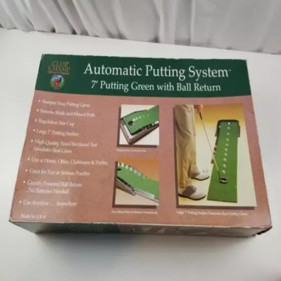 Practice Golf Putting Matt Green Cup Indoor Fun Auto Putt System 7 Long 