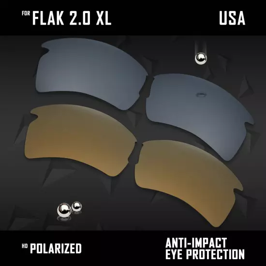 Anti Scratch Polarized Replacement Lenses for-Oakley Flak 2.0 XL OO9188 Options