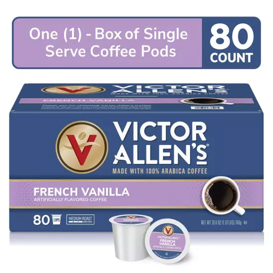 French Vanilla Flavored, Medium Roast, 80 Count, Single Serve Coffee Pods for...