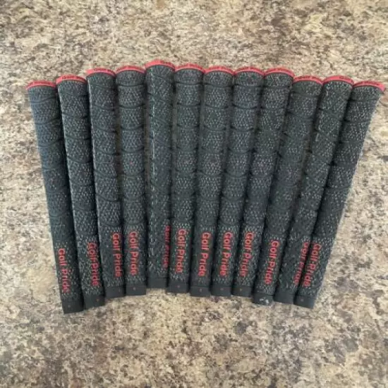 Golf Pride Dual Durometer Golf Club Grips Black And Red 12 Piece Set