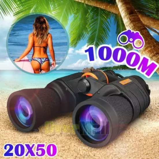 20x50 Binoculars with Night Vision Auto Focus BAK4 High Power Waterproof+Holder