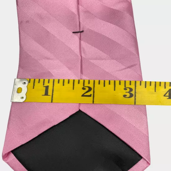 Croft & Barrow Pink Striped Repp Regimental Silk Necktie Tie Men's 3.2" x 58"