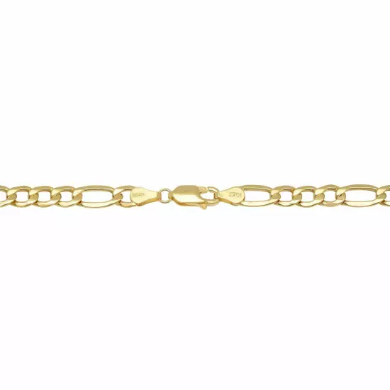 BRAND NEW 10k Yellow 3.5mm-5.5mm Gold Figaro Link Chain Necklace Bracelet Hollow