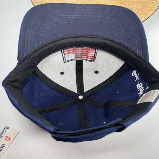 Embroidered American Flag God Bless America Navy Blue Adjustable Hat Cap 