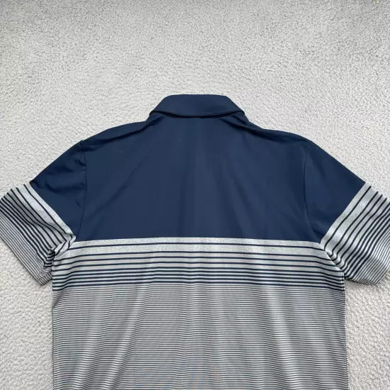 Adidas USA Olympics Golf Polo Shirt Mens Size Large Navy Blue Striped NEW