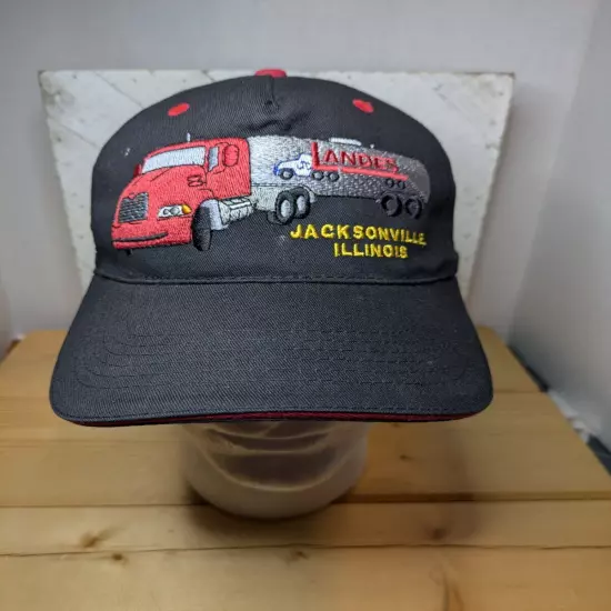 Landes Trucking Hat Jacksonville Illinois- Black Adjustable