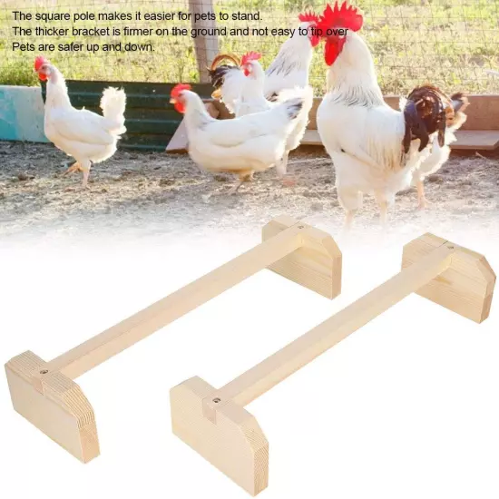 TOPINCN 2Pcs Chicken Perch Bird Wood Stand Natural Wooden Chicken Perch Chick...