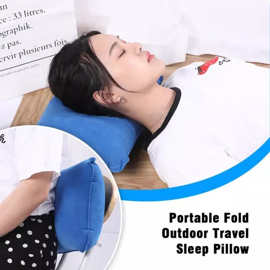 Air-Pillow Inflatable Cushion Portable Head Rest Compact Travel Camping^