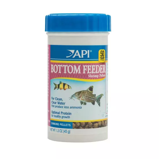 API Bottom Feeder Pellets with Shrimp Sinking Food for Bottom Feeders 1.5 Ounces