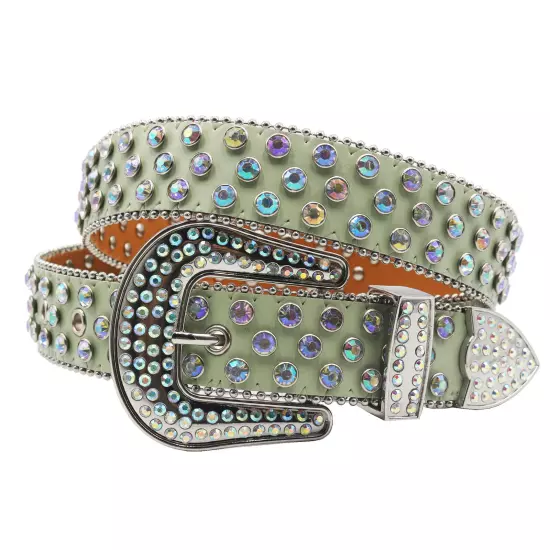 Y2k Cowboy Crystal Fashion Diamond Studded Belt Rhinestones Belt For Jean Belts