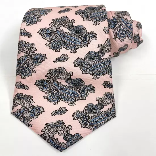 Lanvin Paris Pink Paisley Necktie Silk Tie 3" x 59"